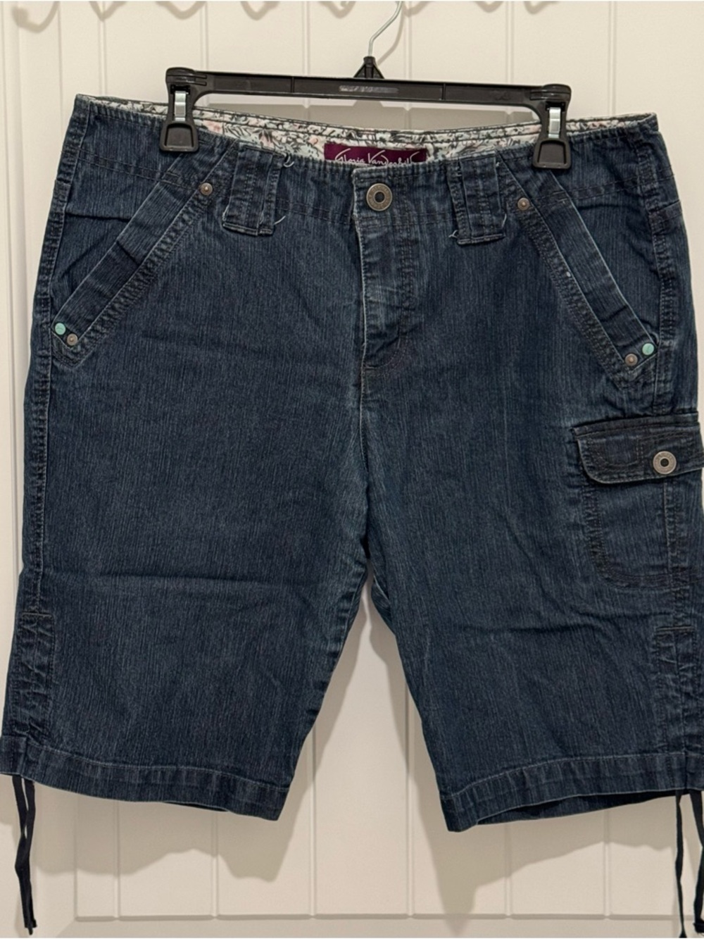 Gloria Vanderbilt 12P Women’s Dark Denim Cargo Shorts - Blue sz 12P